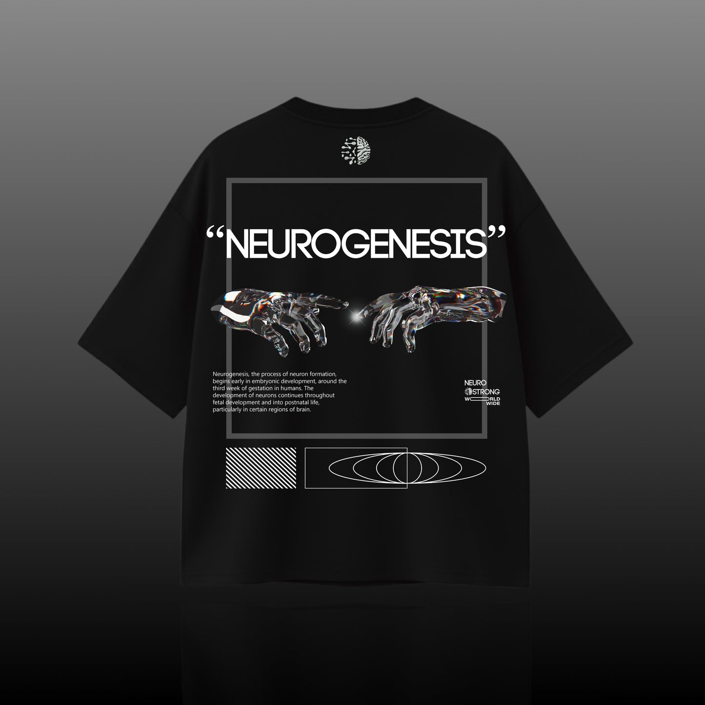 "NEUROGENESIS" OVERSIZED BLACK TEE
