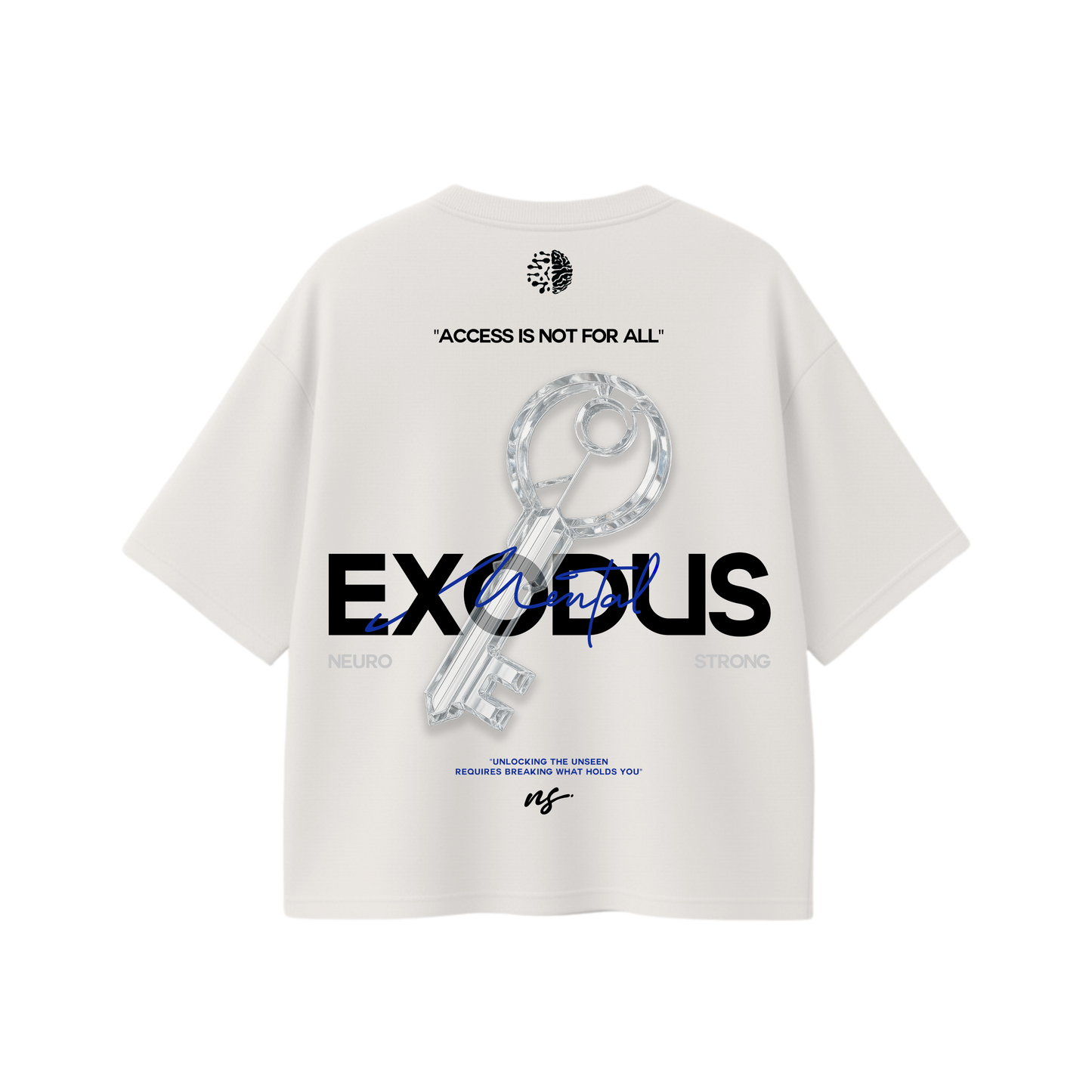 "MENTHAL EXODUS" OVERSIZED WHITE TEE