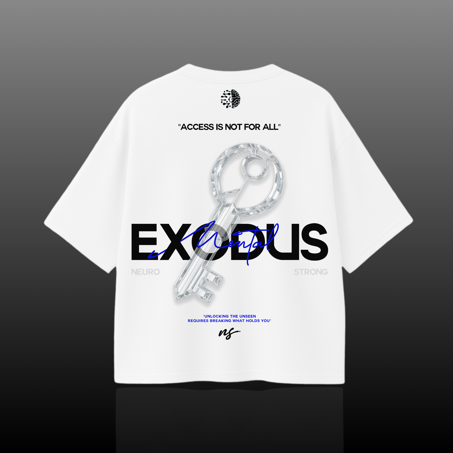 "MENTHAL EXODUS" OVERSIZED WHITE TEE
