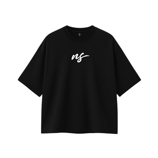 "NEUROGENESIS" OVERSIZED BLACK TEE