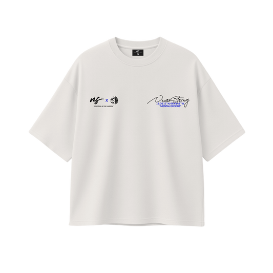 "MENTHAL EXODUS" OVERSIZED WHITE TEE