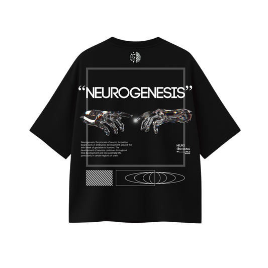 "NEUROGENESIS" OVERSIZED BLACK TEE