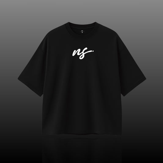 "NEUROGENESIS" OVERSIZED BLACK TEE