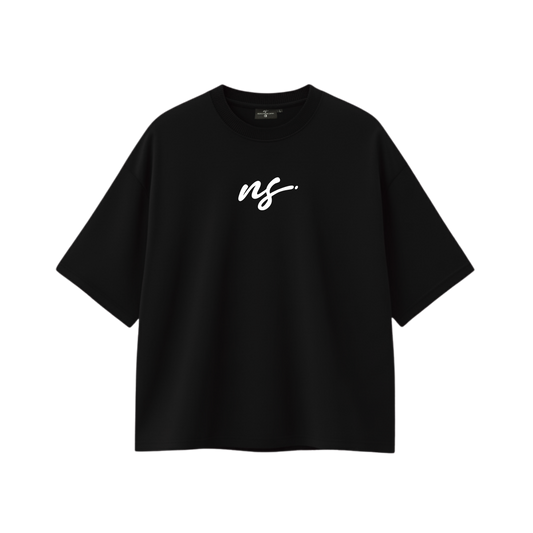 "NEUROGENESIS" OVERSIZED BLACK TEE