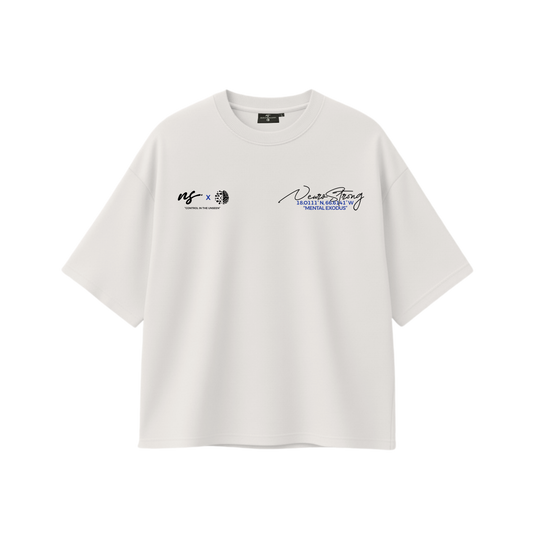"MENTHAL EXODUS" OVERSIZED WHITE TEE