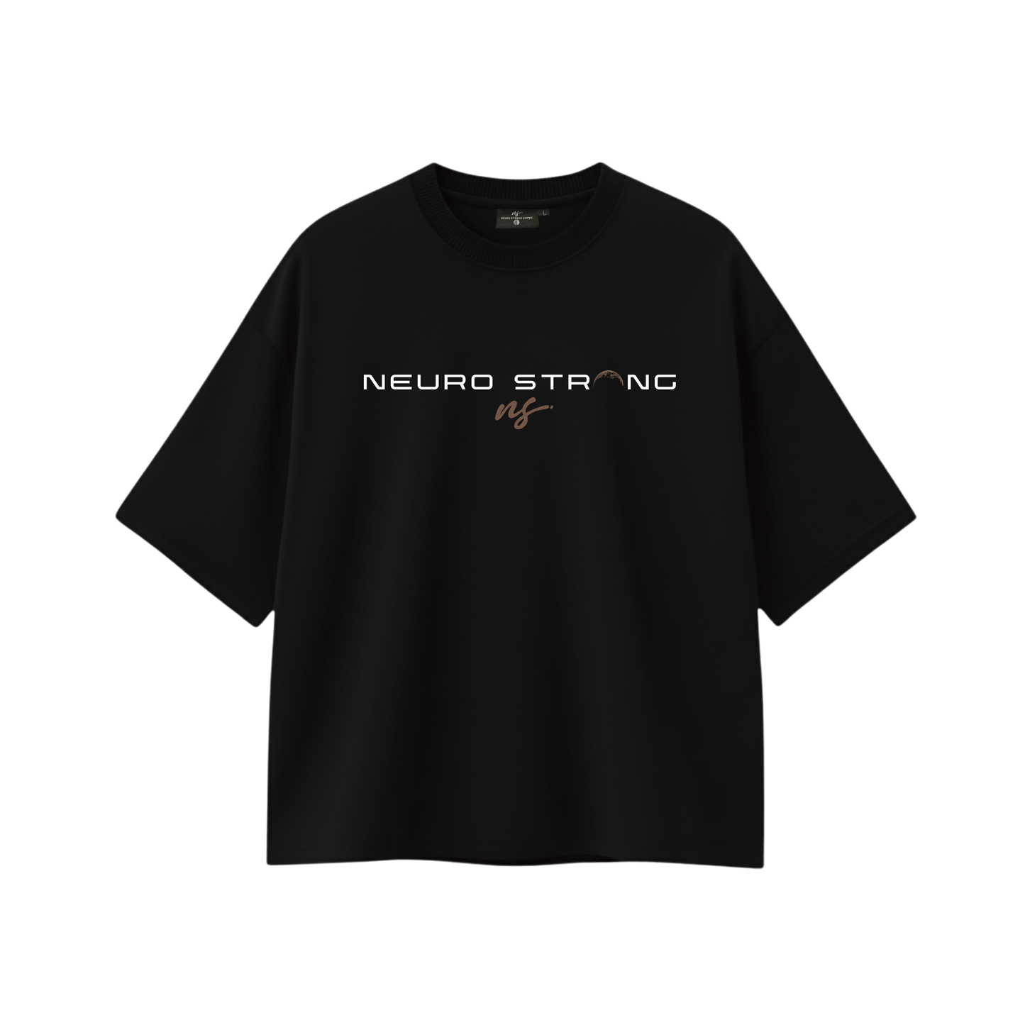 "FLOATING SILENCE" OVERSIZED BLACK TEE