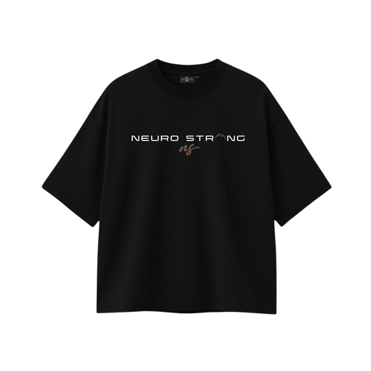 "FLOATING SILENCE" OVERSIZED BLACK TEE