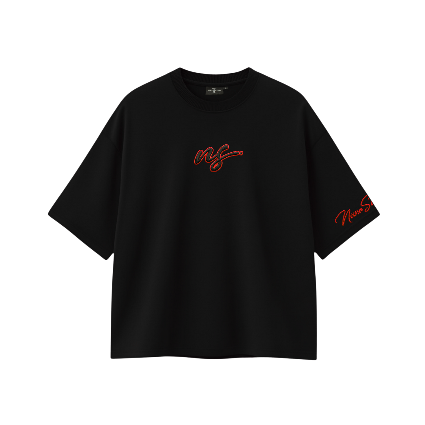 "SIGNATURE THREAD" OVERSIZED BLACK TEE “OBSIDIAN NOIR”