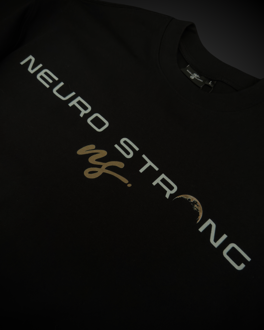 "FLOATING SILENCE" OVERSIZED BLACK TEE