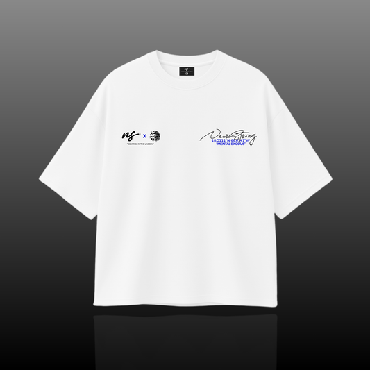 "MENTHAL EXODUS" OVERSIZED WHITE TEE